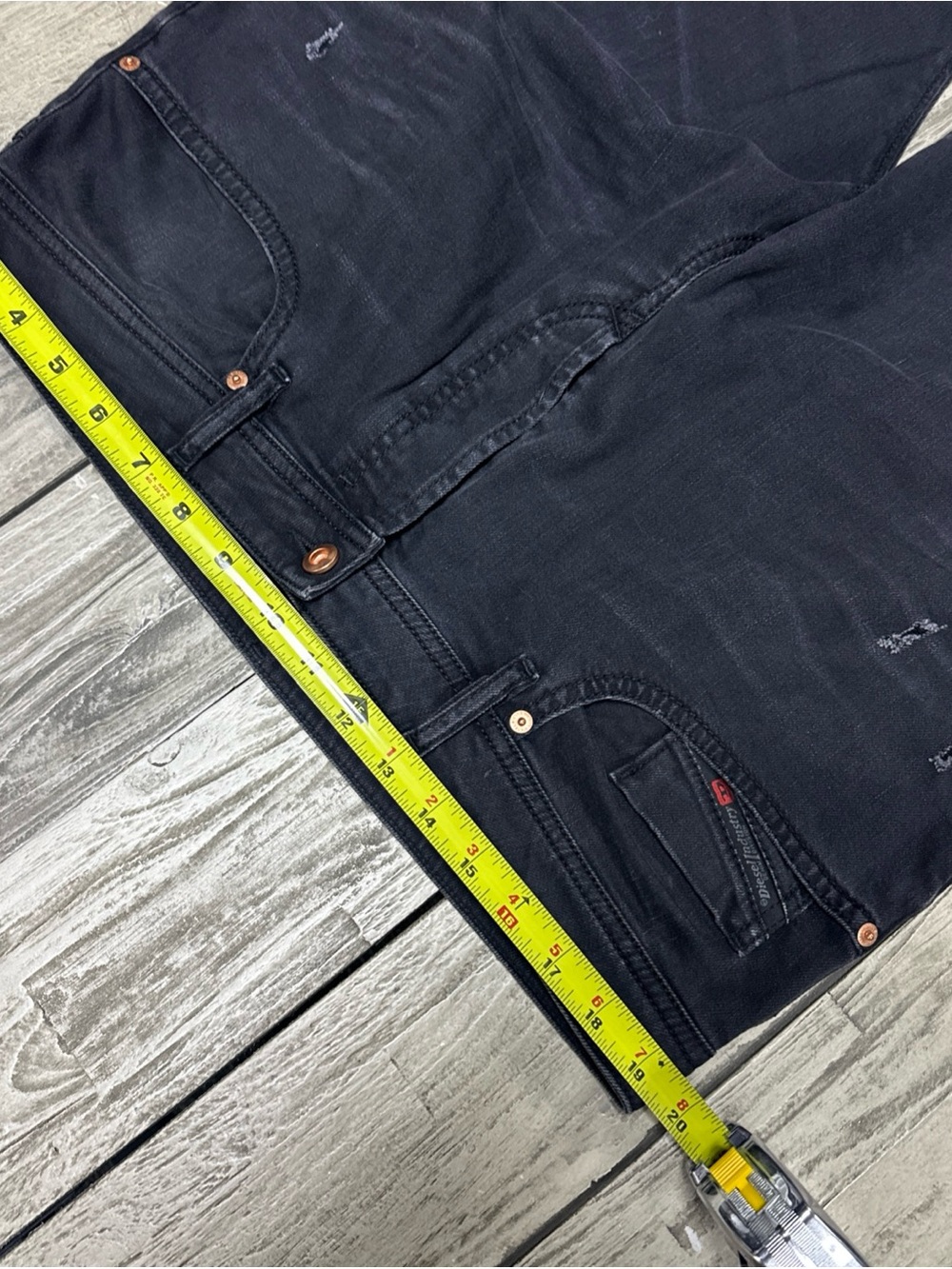Diesel Jeans Men's Sz 38x32 Faded Black Buster Regular Slim Tapered Fit Distress - Picture 4 of 9